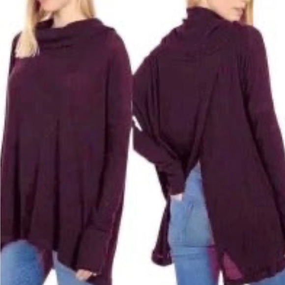 NWT Free People Juicy Long Sleeve Shirt Color Plum - Picture 2 of 8